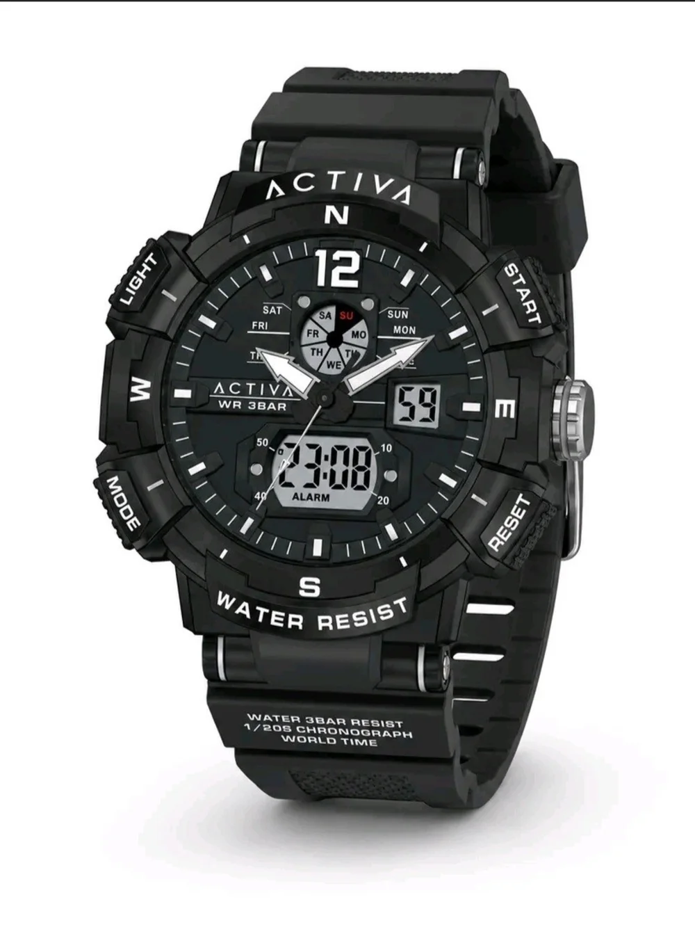 Invicta Black and Silver Sport Digital-Analog Men's Watch